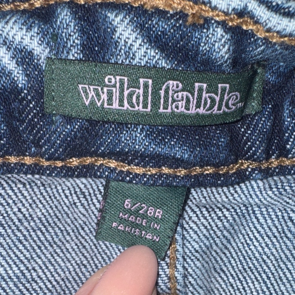 Wild Fable Classic Blue Jean Shorts Highest Rise Dark Denim Rollup Cuff Womens 6 - Picture 2 of 10